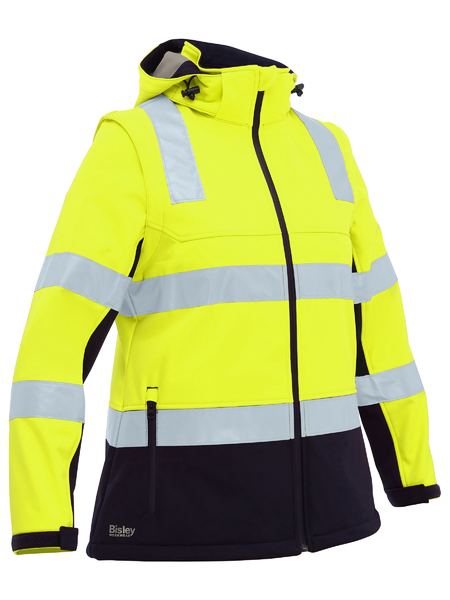 Bisley Womens Taped Two Tone Hi Vis 3 in 1 Soft Shell Jacket