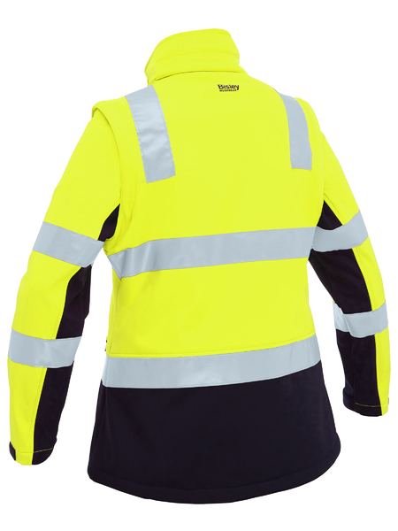 Bisley Womens Taped Two Tone Hi Vis 3 in 1 Soft Shell Jacket