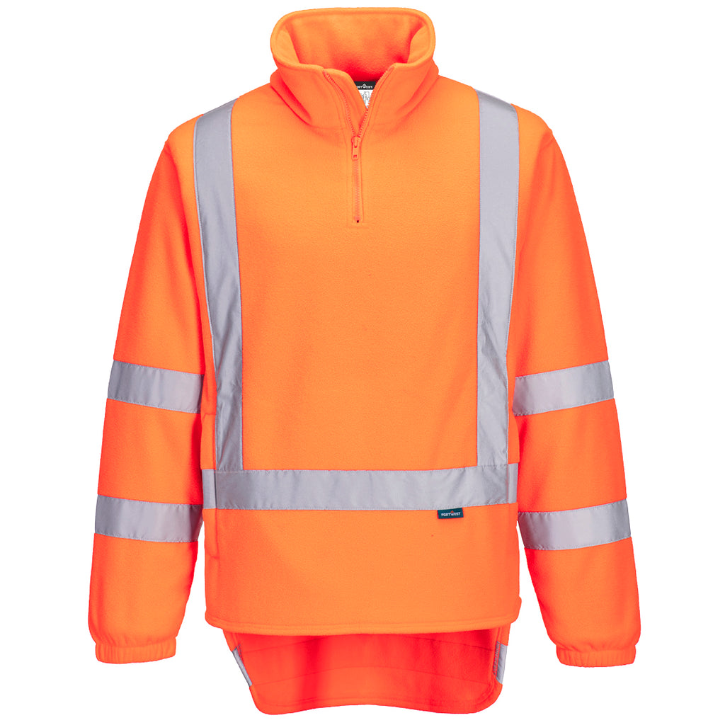 Hi-Vis X Back Portwest 1/4 Zip Polar Fleece