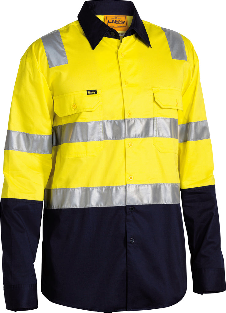 Taped Hi-Vis Cool Lightweight Long Sleeve Shirt with Shoulder Tape