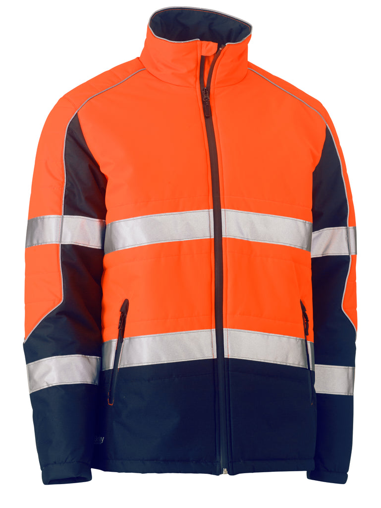 Taped Hi-Vis Bisley Puffer Jacket with Stand Collar