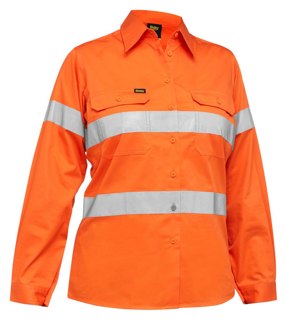 Womens Taped Hi-Vis Cool Lightweight Drill Shirt