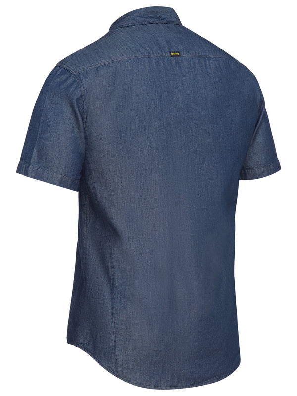 Mens Short Sleeve Denim Work Shirt